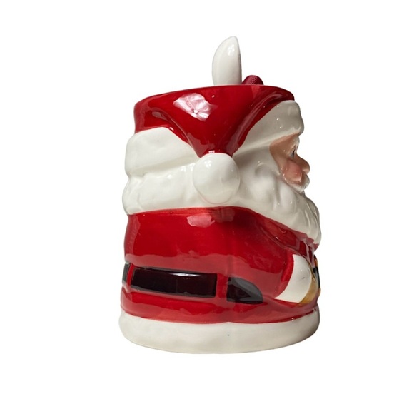New Holiday Time 100% Earthenware Santa Claus & Stirring Spoon Mug Set - Picture 5 of 11